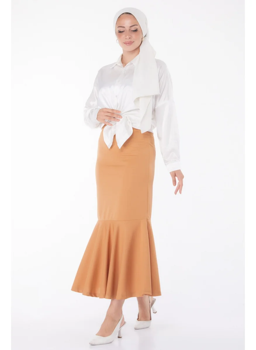 Tofisa Plain Medium Women's Tan Skirt - 23644