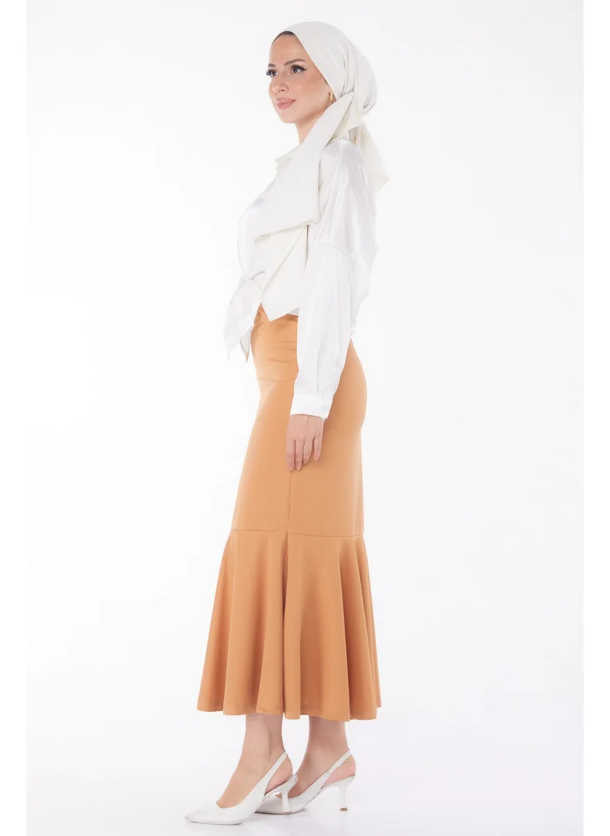 Tofisa Plain Medium Women's Tan Skirt - 23644