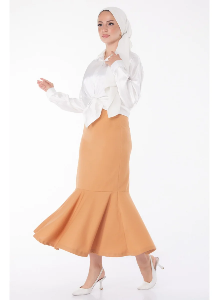 Tofisa Plain Medium Women's Tan Skirt - 23644