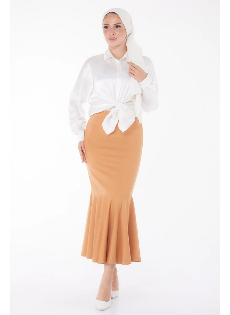 Tofisa Plain Medium Women's Tan Skirt - 23644