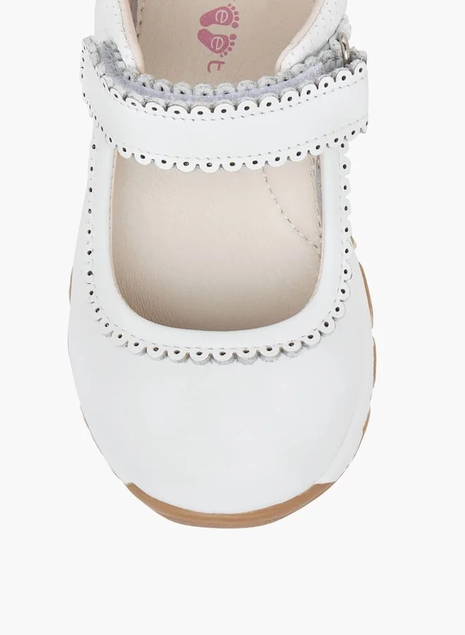 Barefeet Textured Mary Jane Shoes with Hook and Loop Closure