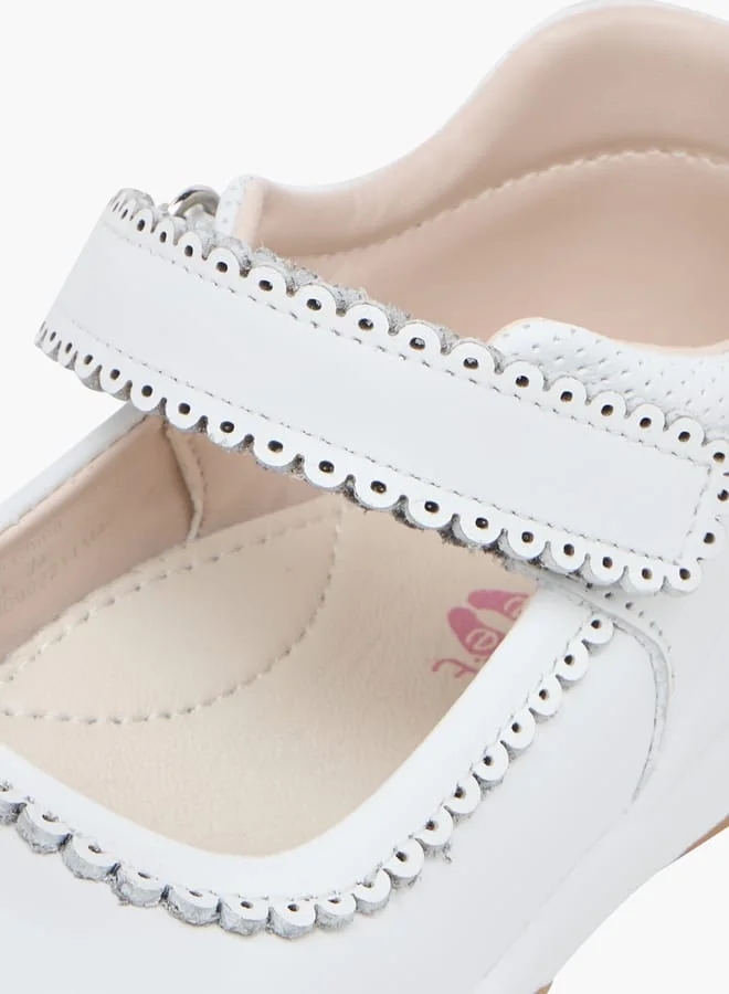 Barefeet Textured Mary Jane Shoes with Hook and Loop Closure