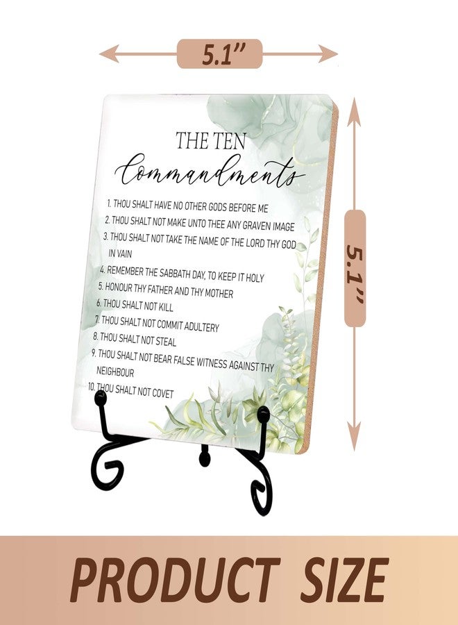 SSQBZU Christian Gifts, Home Décor Accents, The Ten Commandments, Home Decor, Wood Plaque with Stand, Thanksgiving, Christmas, Easter Gifts, Desk, Shelf Decorations, Gifts for Family, Friends, etc.(013) - Image 3