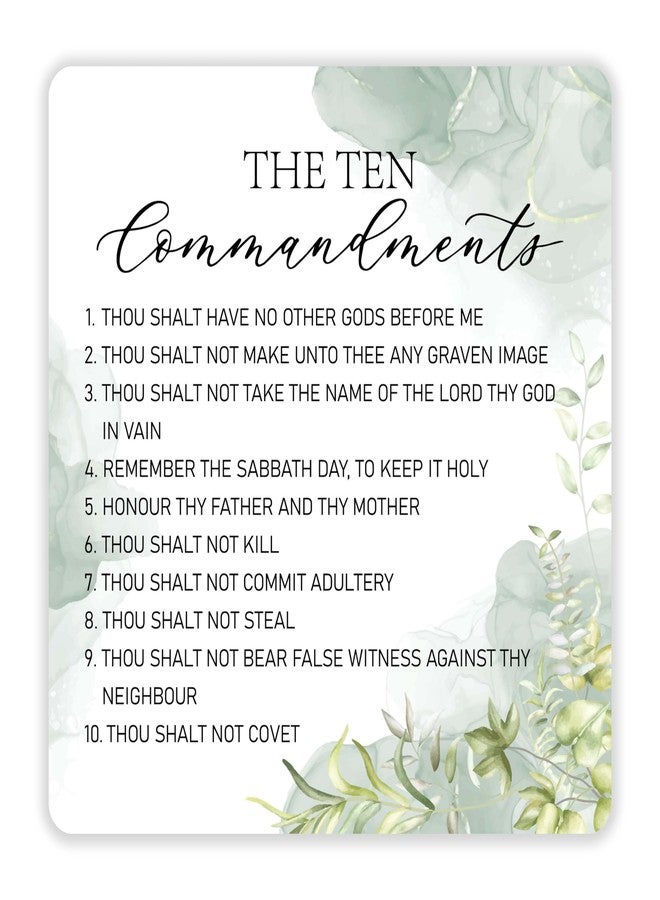 SSQBZU Christian Gifts, Home Décor Accents, The Ten Commandments, Home Decor, Wood Plaque with Stand, Thanksgiving, Christmas, Easter Gifts, Desk, Shelf Decorations, Gifts for Family, Friends, etc.(013) - Image 2