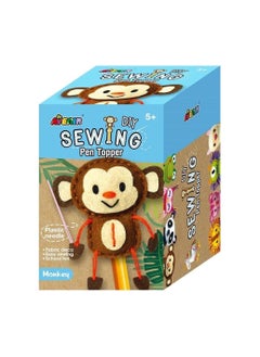 Avenir Avenir Sewing Pen Topper - Monkey | DIY Pen Topper Friend Sewing Kit - Hours of Entertainment & Creativity | Tools & Instructions Included, Easy and Fun Activity for Kids +  - Image 1