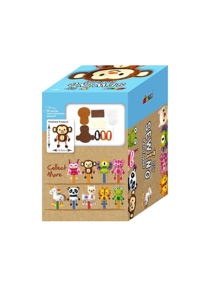 Avenir Sewing Pen Topper - Monkey | DIY Pen Topper Friend Sewing Kit - Hours of Entertainment & Creativity | Tools & Instructions Included, Easy and Fun Activity for Kids + - Image 2