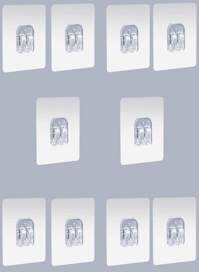 QEXLE Seamless Adhesive Wall Mount Holder–Transparent Heavy Duty Sticky Hooks for Kitchen, Bathroom, Living Room & Office–Damage-Free Organizer for Racks, Shelves, Towel Bars & Accessories-Pack of 10 - Image 1