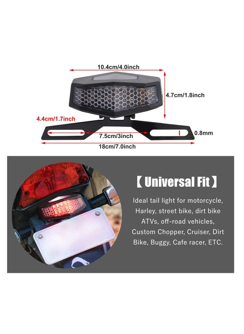 Generic - Universal LED Motorcycle Tail Light with License Plate Bracket Integrated Turn Signals and Brake Light for Dirt Bikes Scooters and ATVs - Image 1