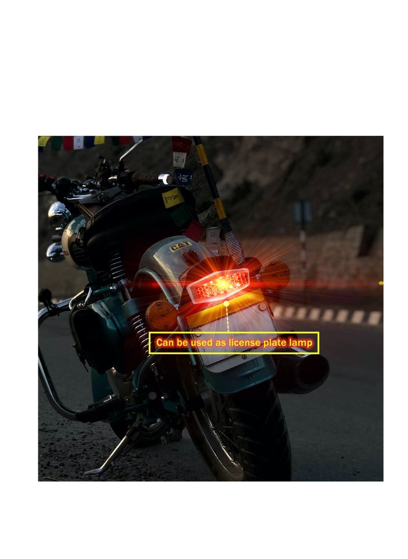 Generic - Universal LED Motorcycle Tail Light with License Plate Bracket Integrated Turn Signals and Brake Light for Dirt Bikes Scooters and ATVs - Image 1