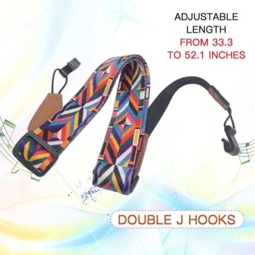 Cheerock Adjustable Ukulele Strap, No-Drill Ukulele Straps Adult Size, Easy to Use with Double J Hooks, Ukulele Accessories - Image 4