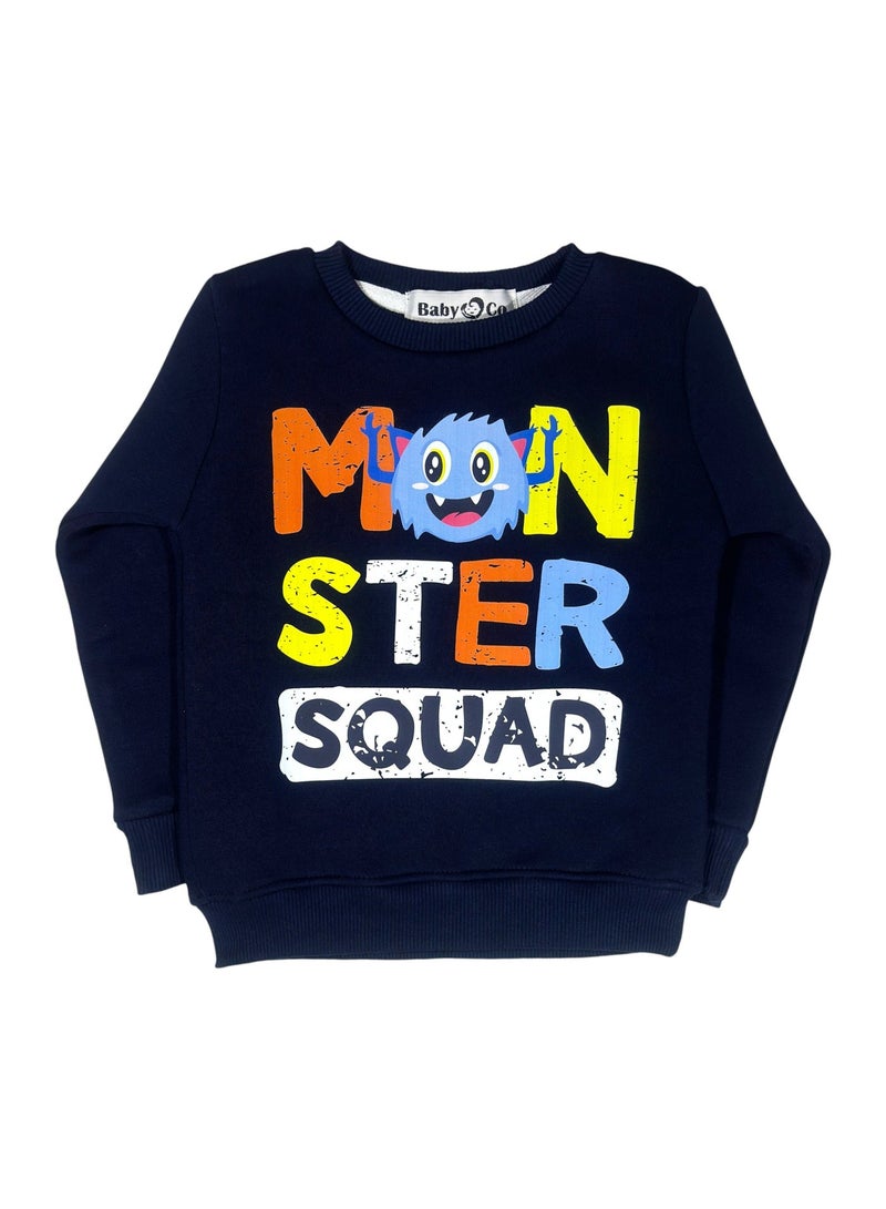 بيبي كو سويت شيرت ميلتون أزرق ركحلي مونسترز - Image 2