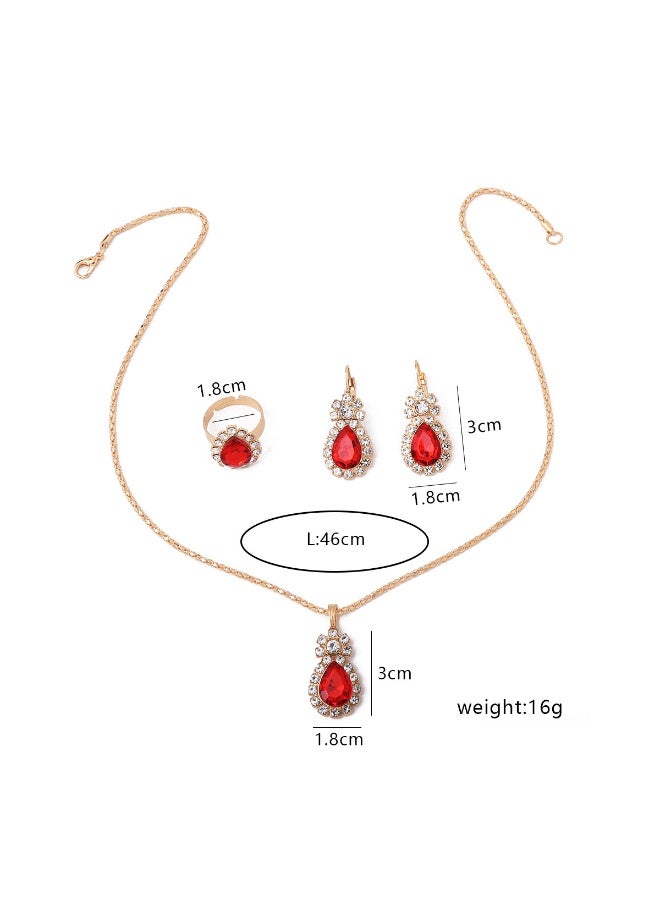 إينوشا طقم الزمرد الأخضر على الطراز القديم - مجموعة ثلاثية كاملة من القلادة المتدلية والأقراط الطويلة والخاتم الفاخر - Image 4