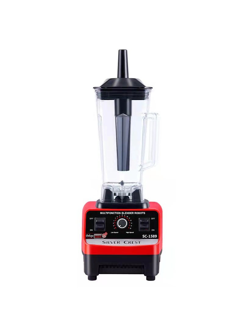 SILVER CREST 15-Speeds Multifunctional Electric Countertop Blender Double Cups Electric Ice Crusher 2.5L SC-1589 Black/Red - Image 1