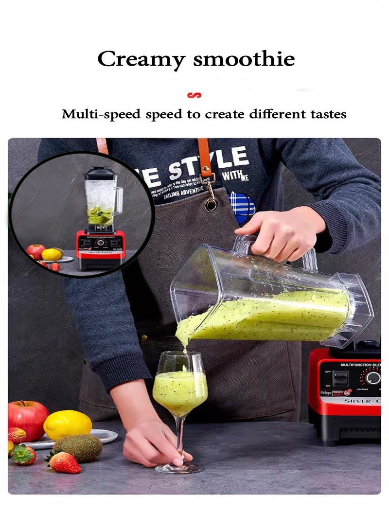 SILVER CREST 15-Speeds Multifunctional Electric Countertop Blender Double Cups Electric Ice Crusher 2.5L SC-1589 Black/Red - Image 5