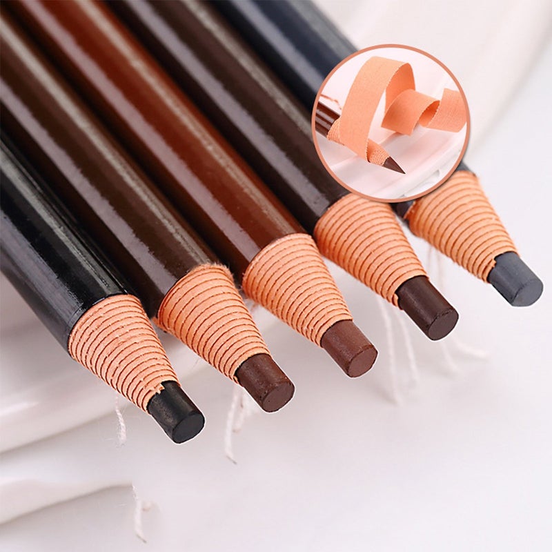 Queenland 5 COLORS Set Eyebrow Pencil Drawing Eye Brow Pen Peel Off Makeup Cosmetic - Image 3