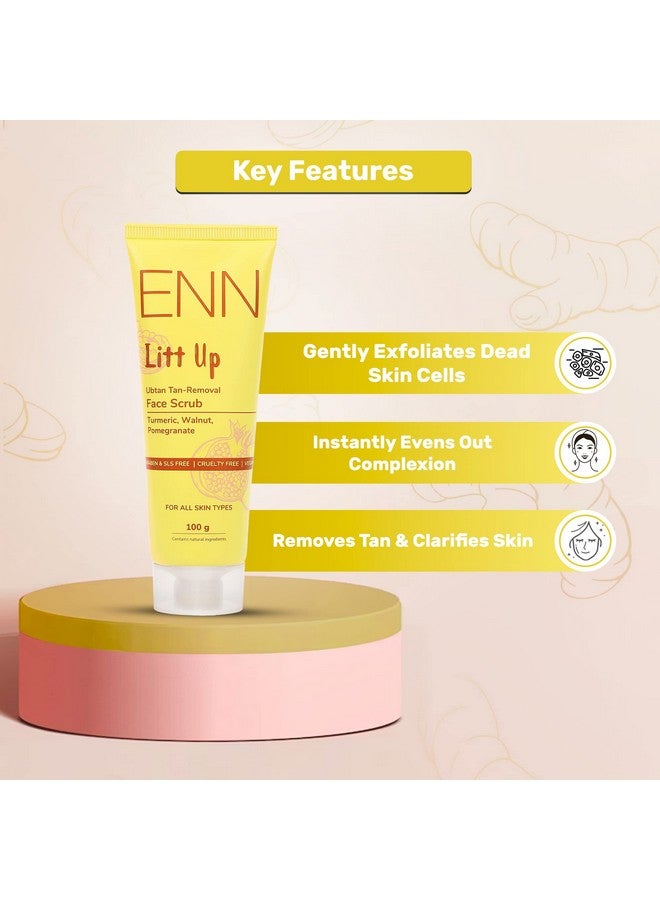 ENN Litt Up Ubtan Foaming Face Scrub For Tan Removal & Skin Brightening With Turmeric & Saffron For Glowing Skin 100Gm - Image 3