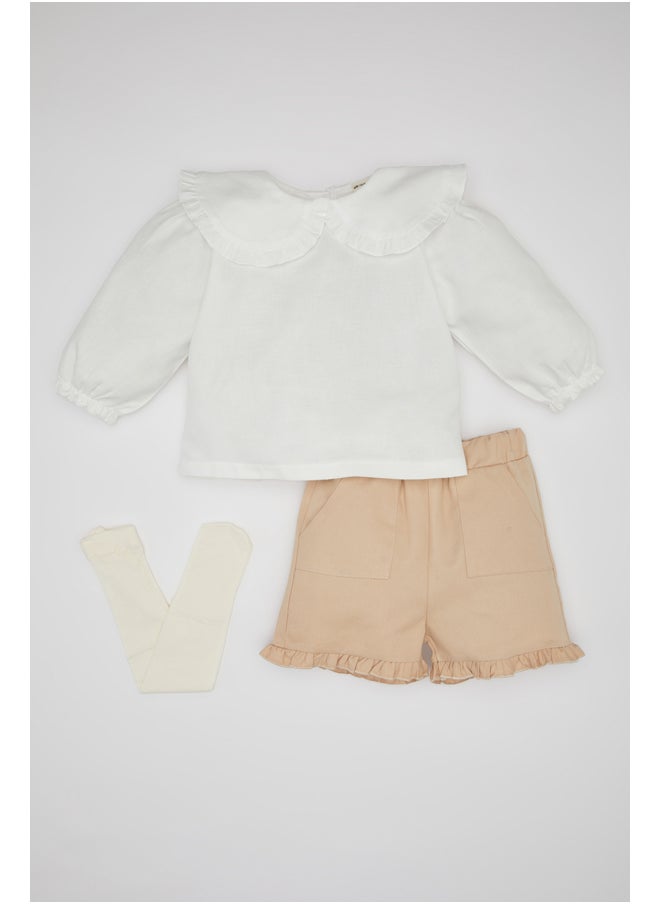 DeFacto - Babygirl Regular Fit Frill Neck Woven Set - 2 Pack - Image 1