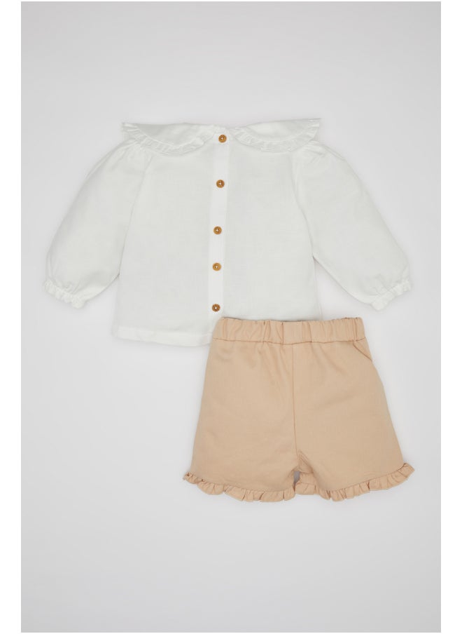 DeFacto - Babygirl Regular Fit Frill Neck Woven Set - 2 Pack - Image 1