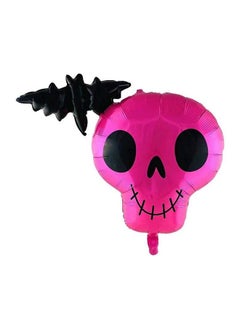 Atpata Funky Atpata Funky Haunted Happy Halloween Theme Party Trick Or Treat Decorations Foil Balloons Bouquet (Bat on Pink Skull)  - Image 1
