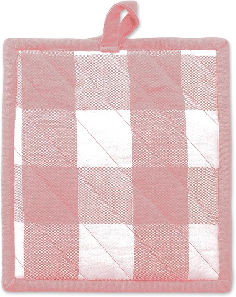 DII Buffalo Check Kitchen Collection, Classic Farmhouse Kitchen Set, Potholder, One Size, Pink &White, 2 Piece - Image 3