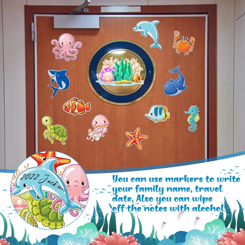LEIFIDE 12 Pcs Cruise Door Decorations Magnetic Ocean Car Magnets Cruise Door Magnet Stickers Decorations Ocean Fridge Decor for Carnival Refrigerator(Sea Animal) - Image 2