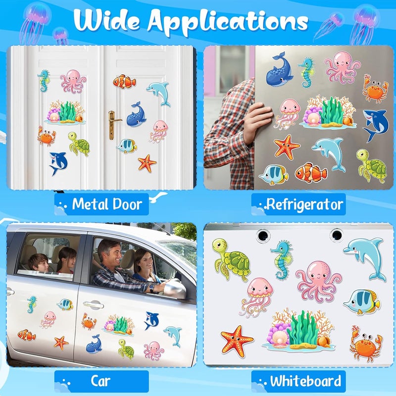 LEIFIDE 12 Pcs Cruise Door Decorations Magnetic Ocean Car Magnets Cruise Door Magnet Stickers Decorations Ocean Fridge Decor for Carnival Refrigerator(Sea Animal) - Image 4