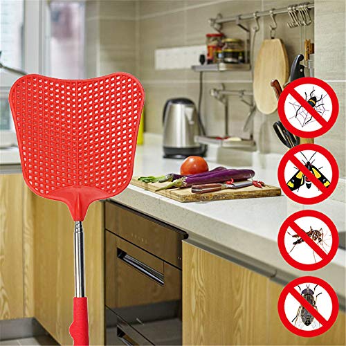 foxany Fly Swatters Extendable, Durable Plastic Fly Swatter Heavy Duty Set, Telescopic Flyswatter with Stainless Steel Handle for Indoor/Classroom/Office (3 Pack) - Image 5