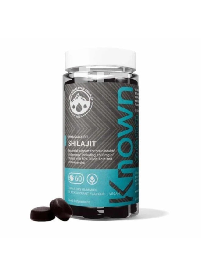 Known Shilajit Gummies 1600mg Blackcurrant Energy & Vitality Support Vegan Supplement - Image 1
