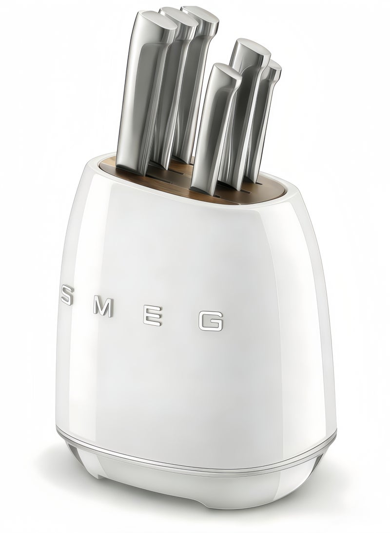 سميج مجموعة كتلة سكين بيضاء من الفولاذ المقاوم للصدأ Smeg - Image 2