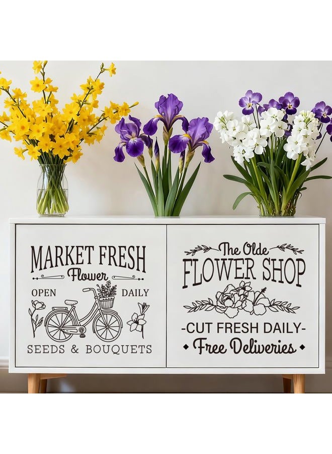 Shejdgart Spring Rub on Transfers for Crafts - 16 Pcs Vintage Flower Words Rub on Transfers for Furniture Warm Letter Slogon Transfer Decals for Wood DIY Glass Home Decor 5.9x5.9 Inch - Image 4
