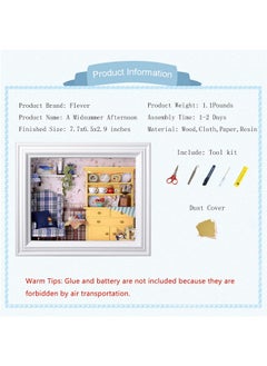 Flever Flever Dollhouse Miniature DIY House Kit Creative Room with Furniture and Frame Type for Romantic Valentine's Gift (A Midsummer Afternoon)  - Image 2