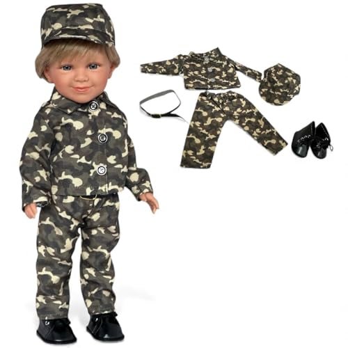 MBD Army Outfit Fits 18 Inch Kennedy and Friends Boy Dolls 18 Inch Boy Doll Clothes Complete with Boots and Underwear - Image 1