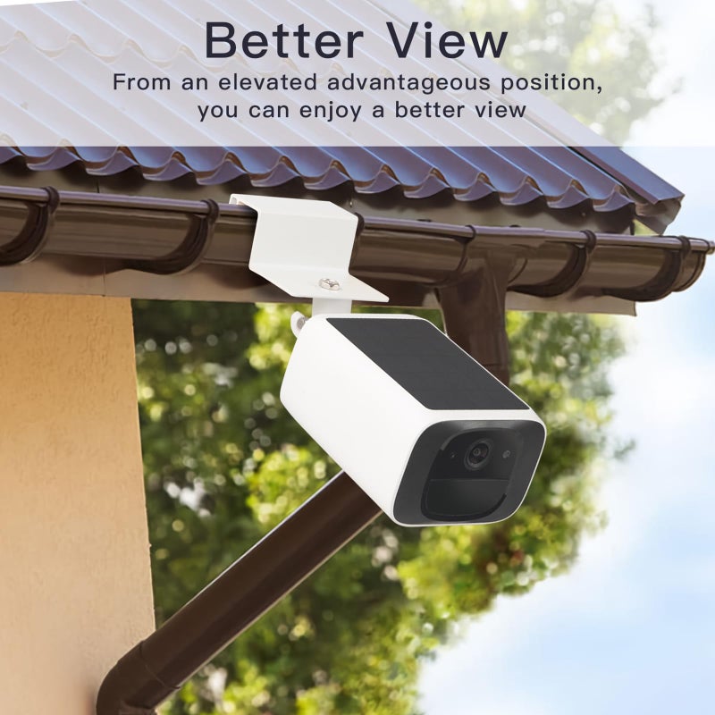 wochel 2Pack Gutter Mount Compatible with eufy Security SoloCam S220/C210, eufyCam 2C/2C Pro/S3 Pro, 3/S330, 2/2 Pro, 3C/S300, 360Â°Adjustable Weatherproof Mounting Bracket for Eufy Security Camera - White - Image 3