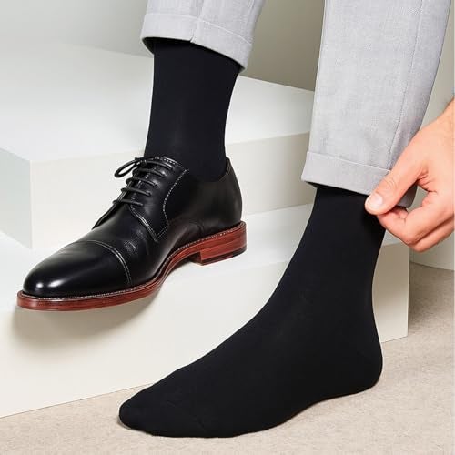 FOOTPRINTS Organic Cotton Bamboo Men's Formal Regular Socks|Pack of 5|Black and White | - Image 3
