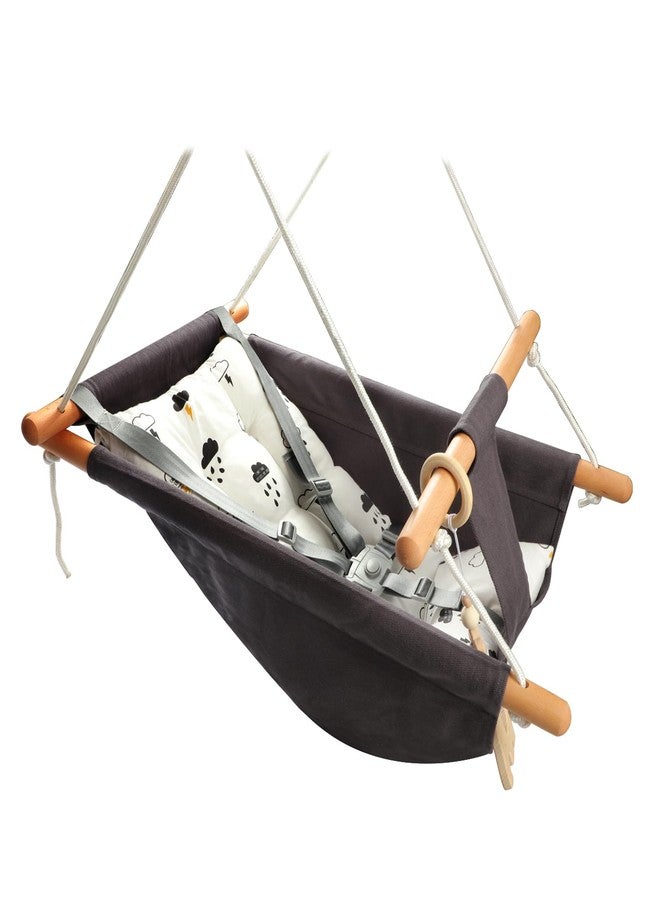 Tislly Baby Swing Outdoor Indoor for Infants to Toddlers, Portable Adjustable Baby Porch Swing with 5-Point Safety Belt, Kids Tree Hanging Chair Toys for Door Garden Backyard - Image 1