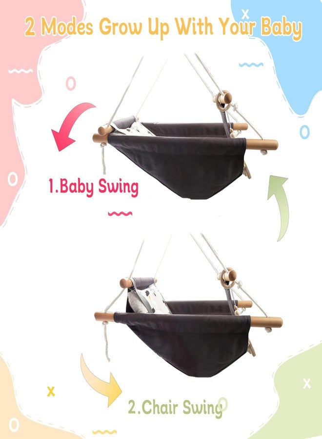 Tislly Baby Swing Outdoor Indoor for Infants to Toddlers, Portable Adjustable Baby Porch Swing with 5-Point Safety Belt, Kids Tree Hanging Chair Toys for Door Garden Backyard - Image 2
