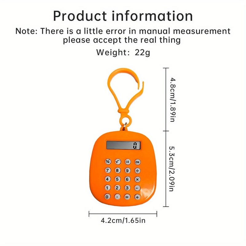 Green Mini Calculator Keychain With 8 Digit Display Compact Electronic Carabiner For Backpacks Keys Bags Lightweight Portable Everyday Use Built In Battery - Image 4