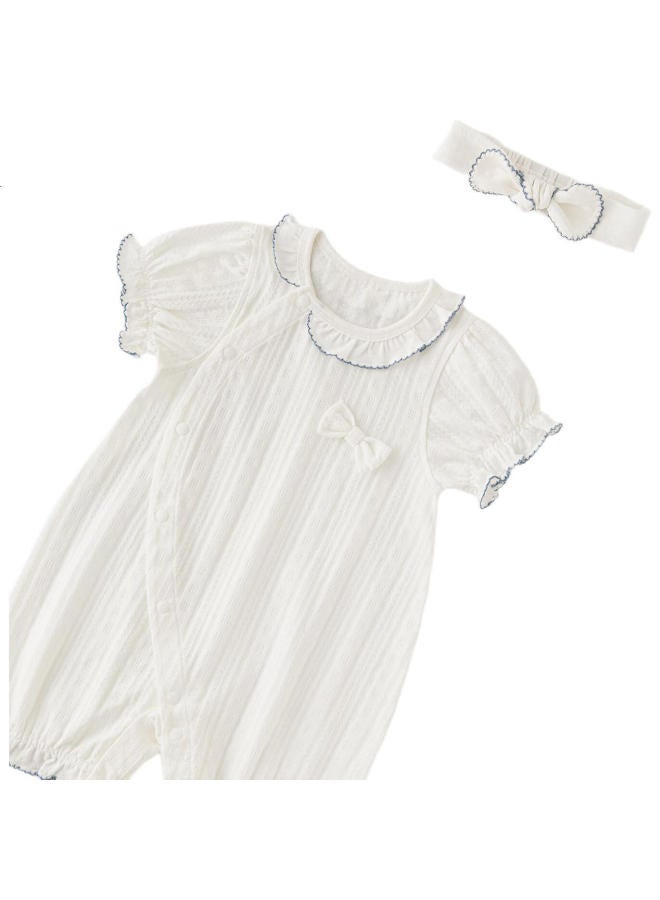 Good bear Guaiqi Bear Baby Short Sleeve R Per Summer Thin Baby Girl Pajamas H E Wear Elastic Cute Ha Yi Crawling Suit - Image 3