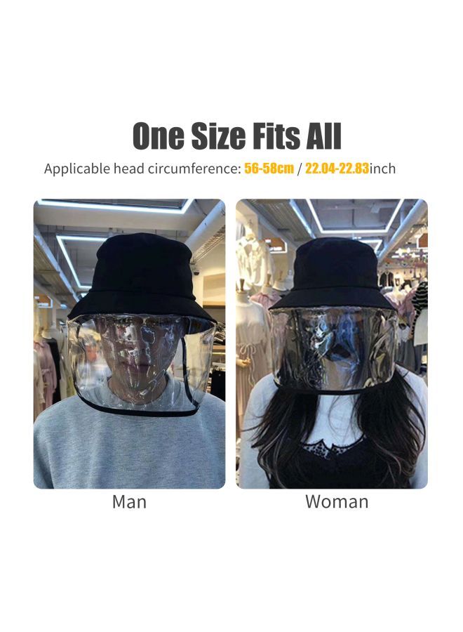 NIBEMINENT Adjustable Protective Face Shield Hat Visor Clear/Black 35x2x25centimeter  - Image 2