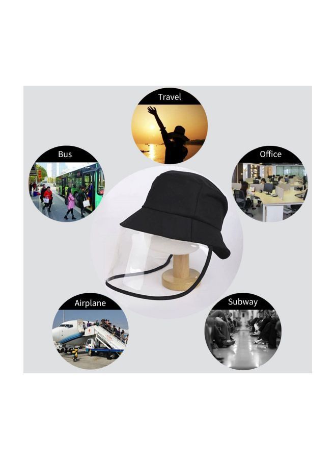 NIBEMINENT Adjustable Protective Face Shield Hat Visor Clear/Black 35x2x25centimeter  - Image 5