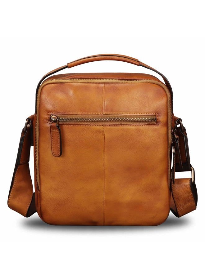 IVTG Genuine Leather Messenger Bag for Men Small Purse Crossbody Shoulder Bags Satchel for Work Business (Brown) - Image 3