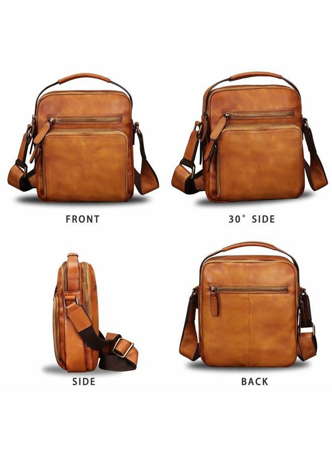 IVTG Genuine Leather Messenger Bag for Men Small Purse Crossbody Shoulder Bags Satchel for Work Business (Brown) - Image 5