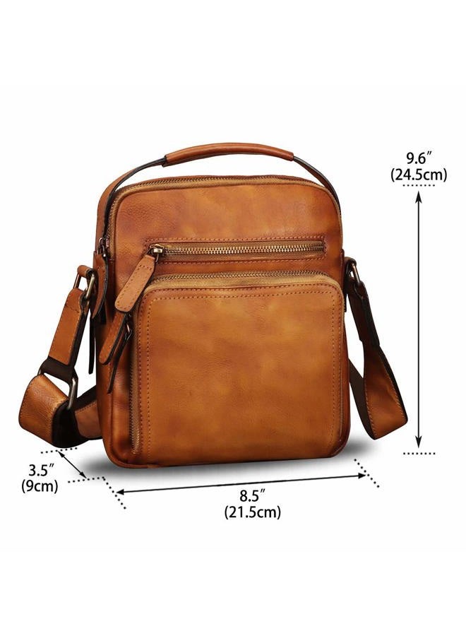 IVTG Genuine Leather Messenger Bag for Men Small Purse Crossbody Shoulder Bags Satchel for Work Business (Brown) - Image 4
