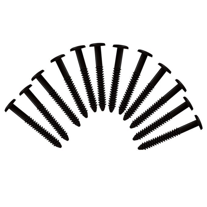 PACK OF 12 VINYL SHUTTER FASTENER SPIKE LOKS FOR INSTALLING DECORATIVE EXTERIOR VINYL SHUTTERS BLACK