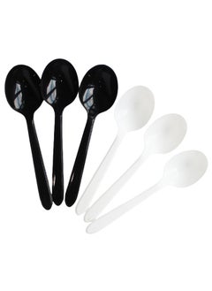 100-Piece Disposable Spoon Set Black/White Pieces 50 Each - pzsku/Z80550F5AA9FCCA3EB33DZ/45/_/1729913005/93c3cf7f-768f-40ba-ba01-b093008d912b