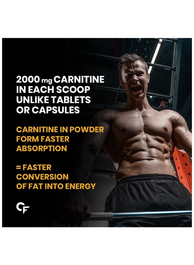 CARBAMIDE FORTE - Carbamide Forte L Carnitine Powder for Men & Women 2000mg Powder Pre Workout Supplement Post Workout Supplement Mango Flavour - 150g Powder - Image 1