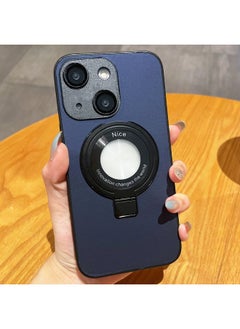HuHa Case Cover For iPhone 13 Skin Feel Armor Magnetic Holder Phone Case Dark Blue 