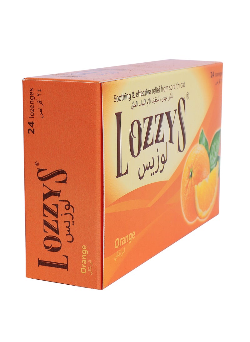 LOZZYS Orange Lozenges, Fast Effective Relief from the Symptoms of Sore Throats, 24 Lozenges - Image 2