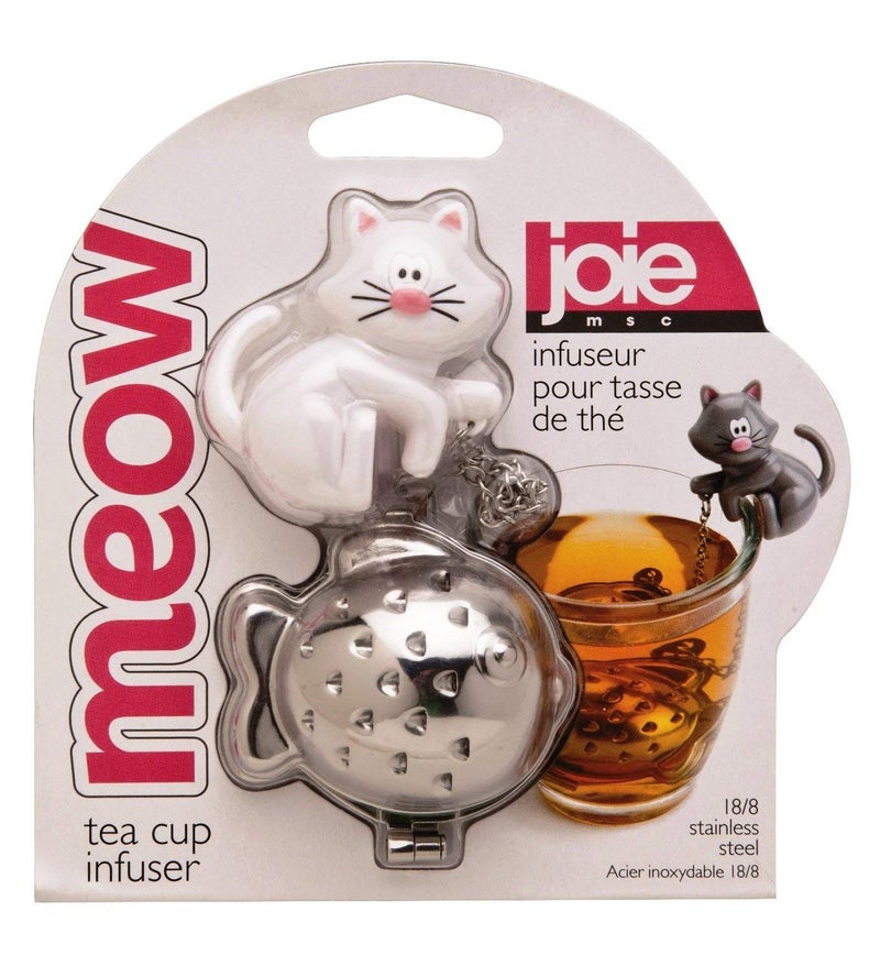 Joie Meow Tea Ball Infuser, Steep and Strain Loose Leaf Tea, Securely Sits on Side of Mug, Cute Cat Design, Stainless Steel, BPA-Free, Colors May Vary - Image 5
