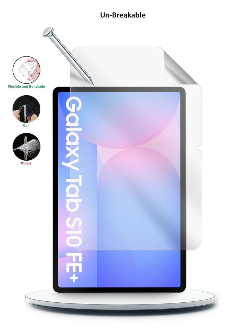 SHOPI Samsung Galaxy Tab S10 FE Plus 13.1 5G 2025 Premium Pure Hydrogel Film Screen Protector - Thin & Flexible, Anti-Scratch, Full Coverage, HD Clarity, Easy Installation (13.1 Inches) - Image 4